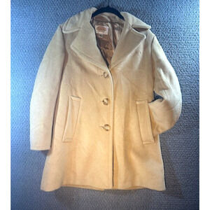Talbots Wool Angora Blend Tan Coat Size 4P Ladies Winter Outerwear
